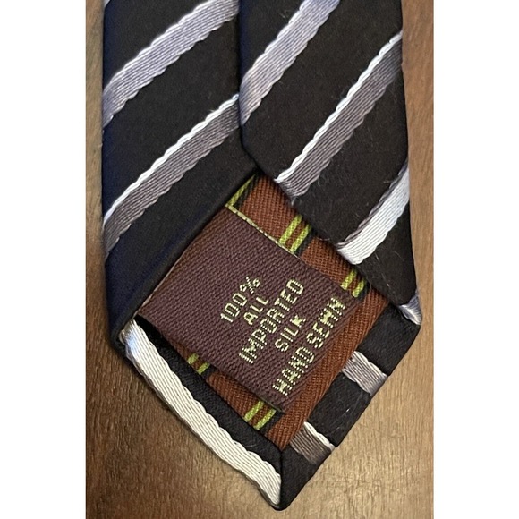 Bcbg Attitude Black Hand Made 100% Imported Silk Men’s Neck Tie Made In China - Picture 7 of 9